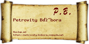 Petrovity Bíbora névjegykártya